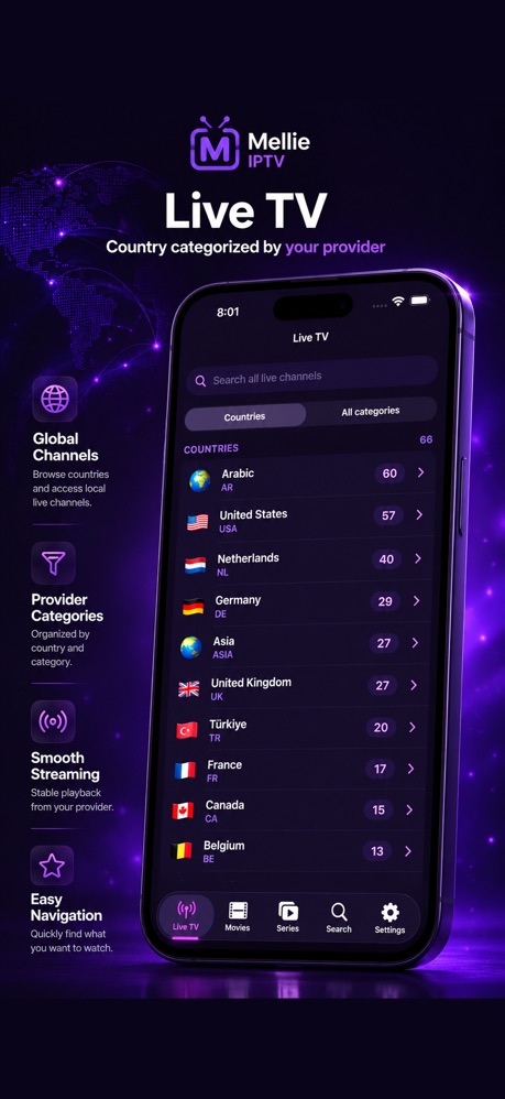 Mellie IPTV — iPhone